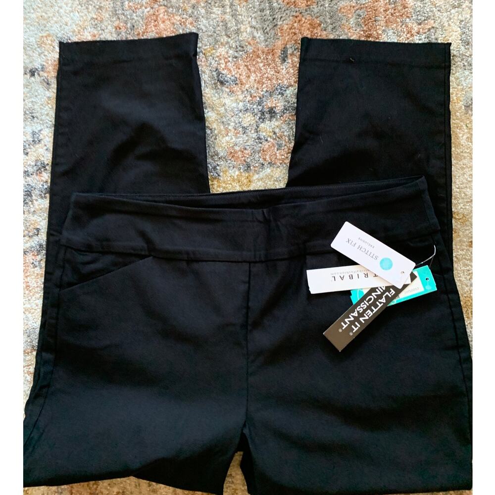 TRIBAL NWT Stitch Fix Black Trousers STRAIGHT LEG STRETCH FLATTEN IT SIZE 16 - Picture 4 of 7
